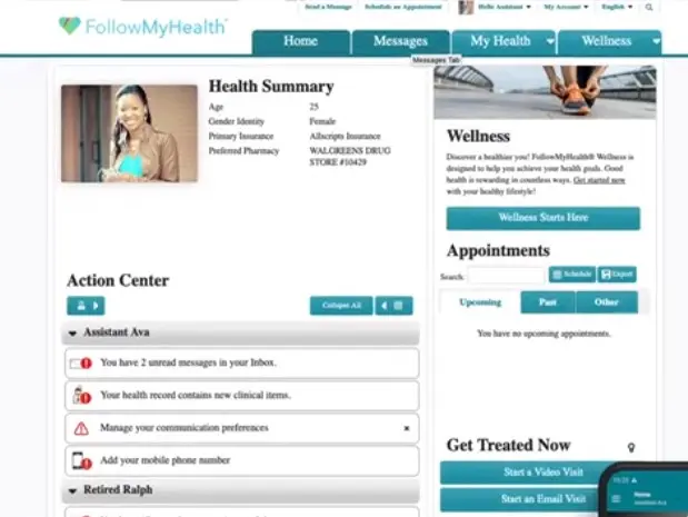 FollowMyHealth EHR Software health summary