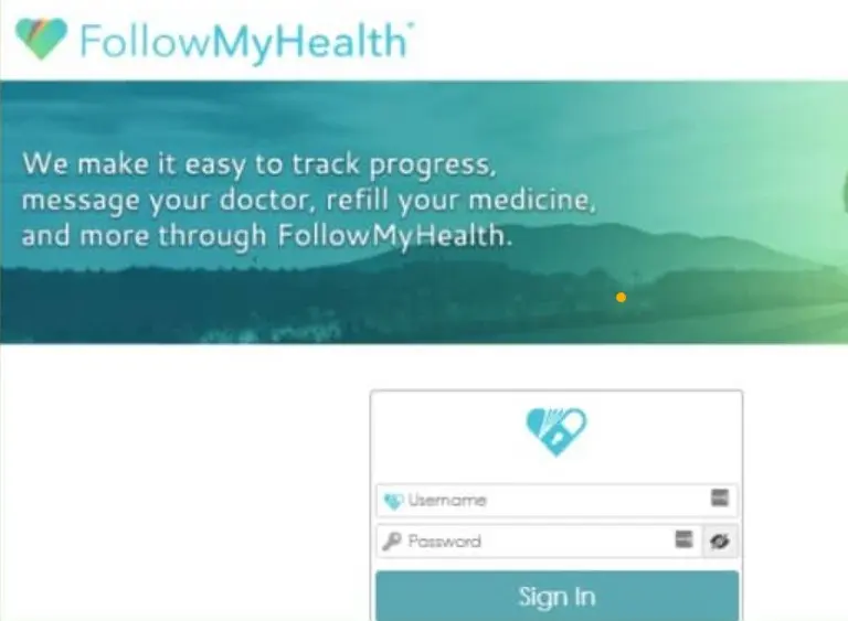 FollowMyHealth EHR Software login dashboard