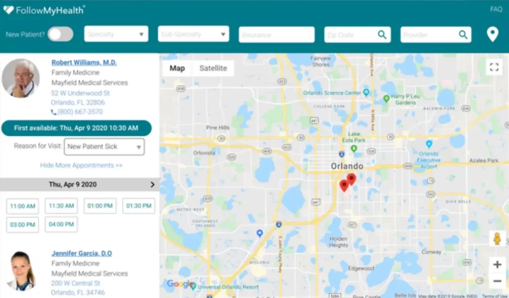 FollowMyHealth EHR Software patient location