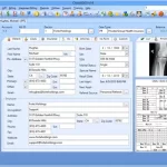 Chiro8000 EMR software Patient demographic and clinical record dashboard screenshot.
