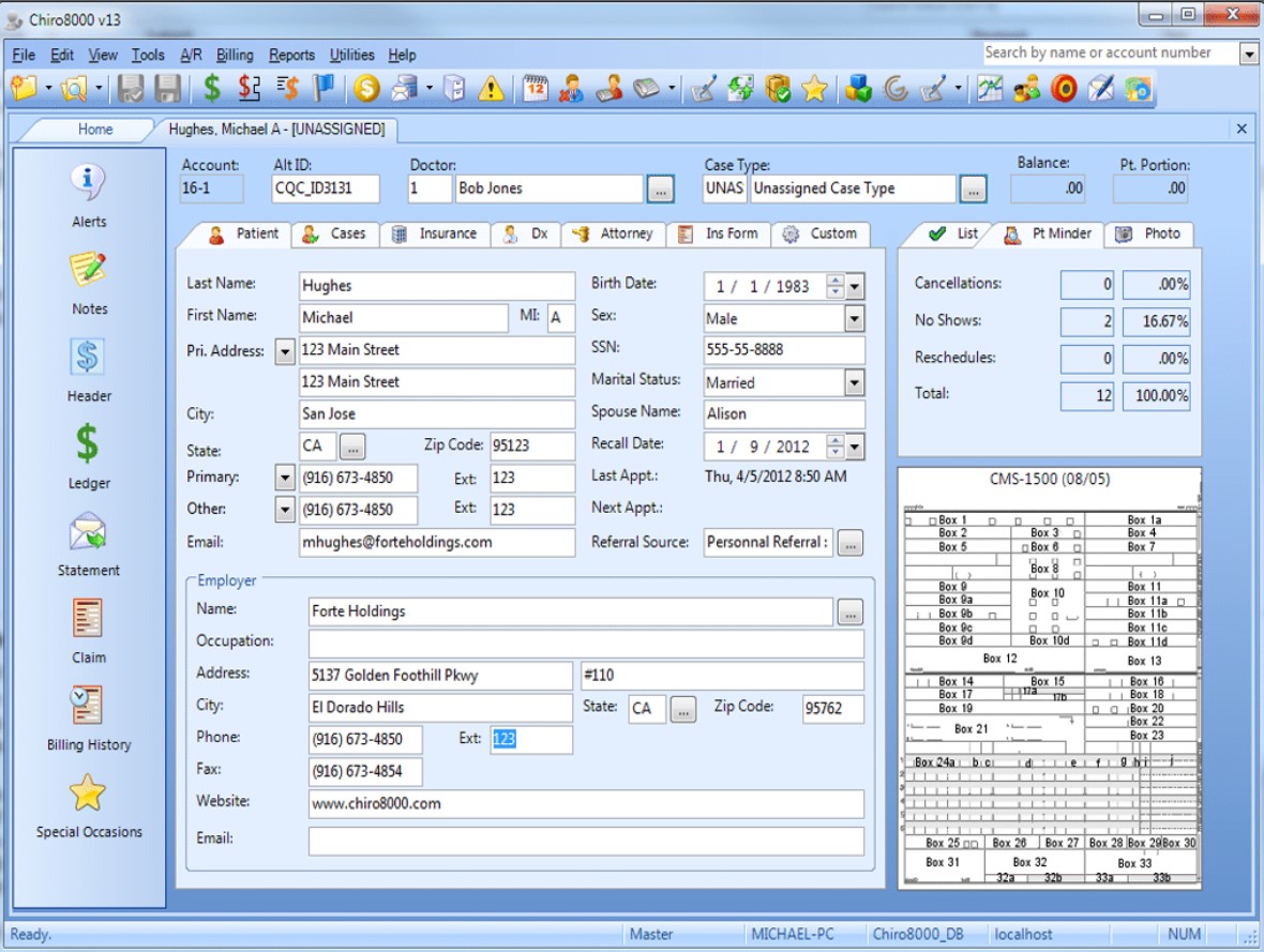 Chiro8000 Chiropractic Software EHR and Practice Management Software
