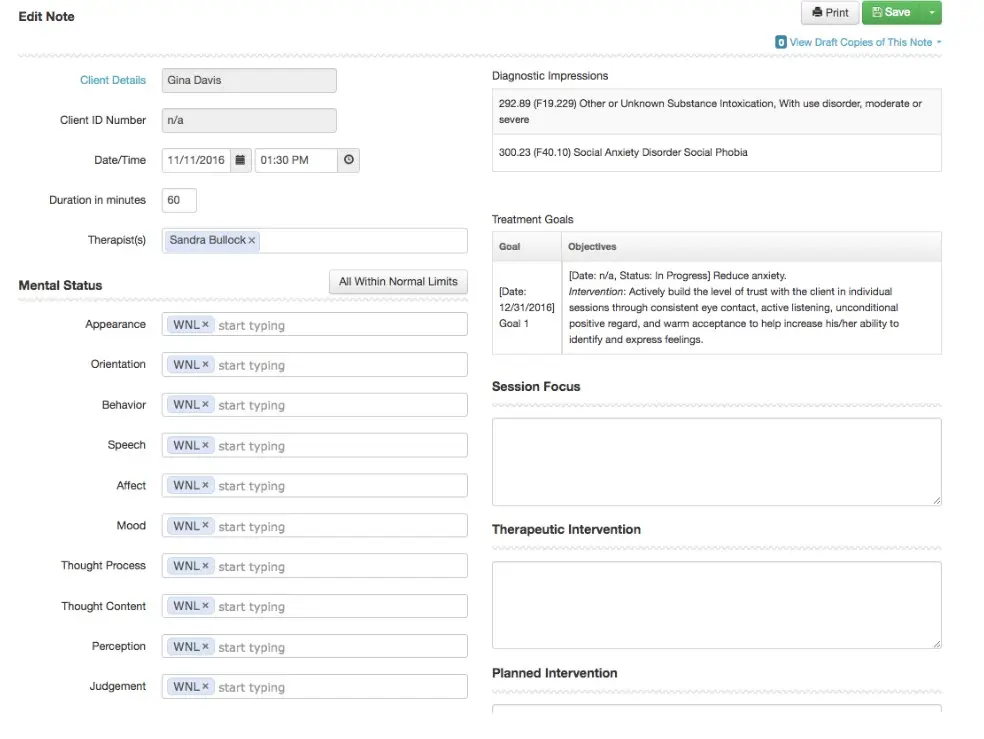 TheraNest EMR Software - Mental Health Notes EHR Software