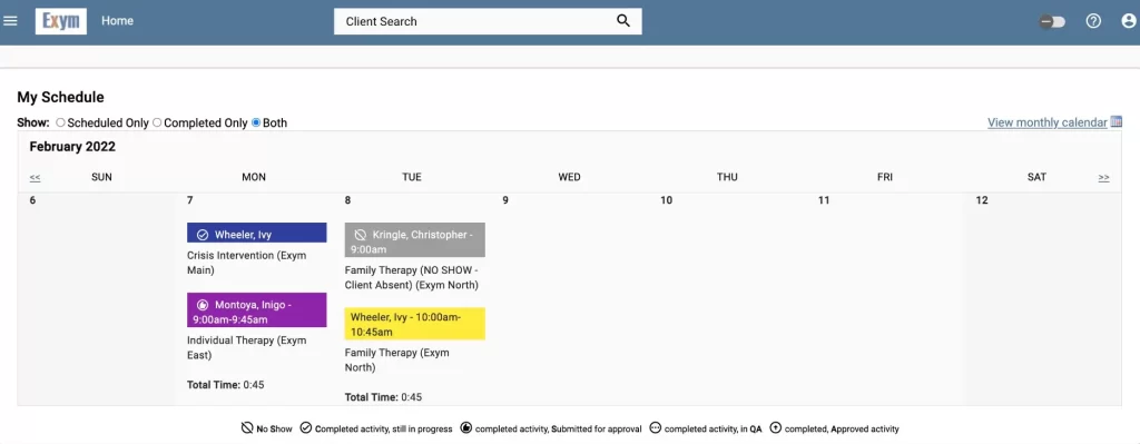 Exym-Behavior-Health-EMR-Practice-Management-Software-Scheduling-Demo