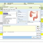 EndoVault EHR software showing detailed procedure indication with symptom lists and image.