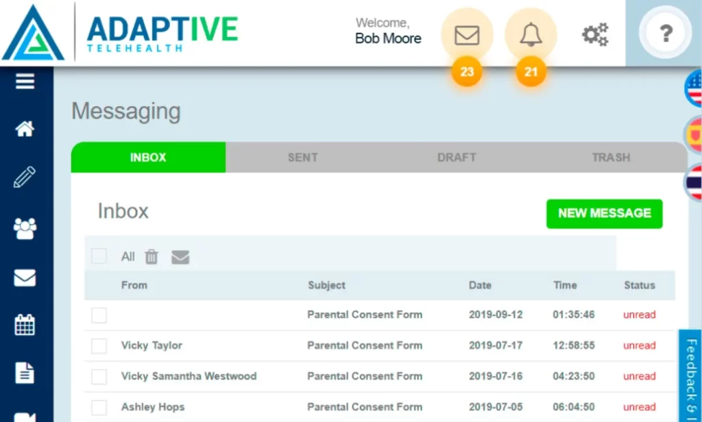 Adaptive-Telehealth-Healthcare-Practice-Management-EMR-Software-Messaging-Demo