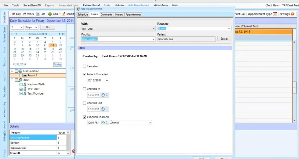 TRAKnet-EMR-Practice-Management-Software-Add-Appointment-Demo
