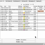 Pediatric EHR software showing patient scheduling dashboard with patient details list, billing and visit status record.
