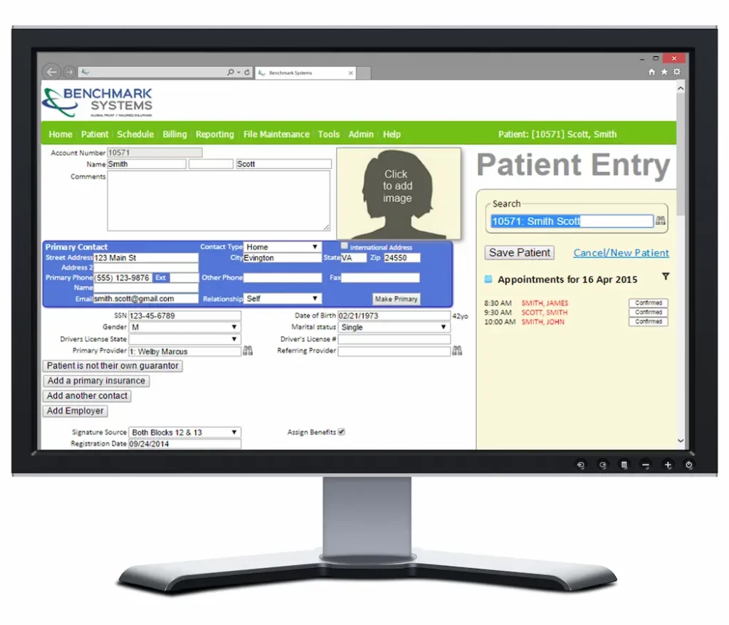 Benchmark-Systems-EMR-New-Patient-Data-Record