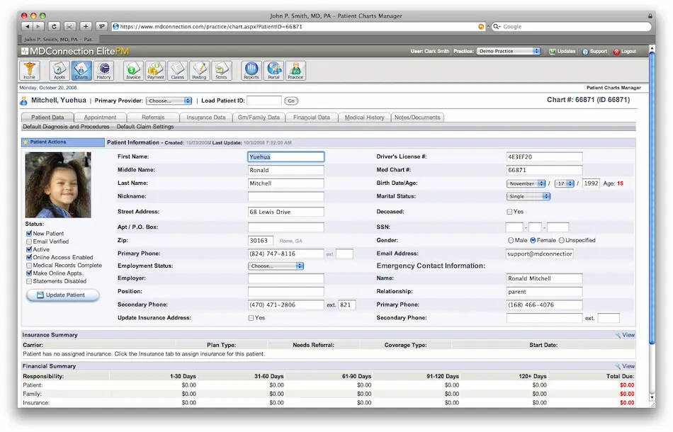 MDConnection-Practice-Management-Software-Patient-Chart