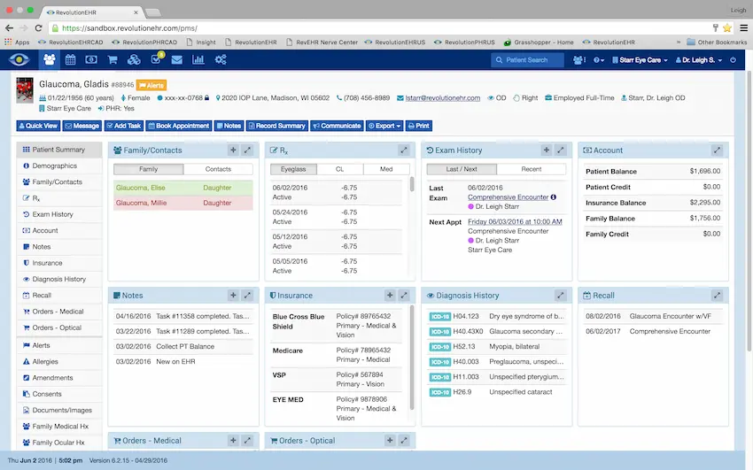 RevolutionEHR-Software-and-practice-management-PM-solution-Dashboard