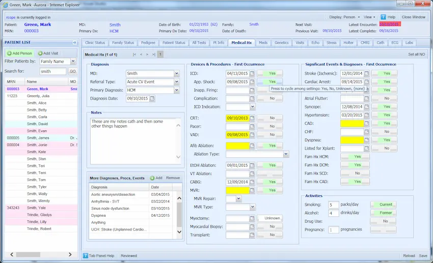 Aurora-Clinical-EMR-Software-Patient-List