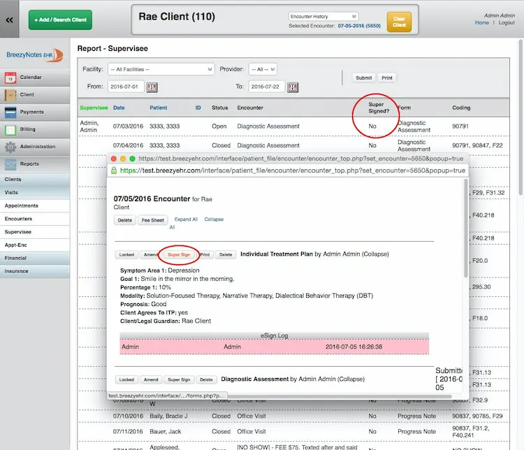 BreezyNotes-EMR-Software-Patient-Report-Supervisee