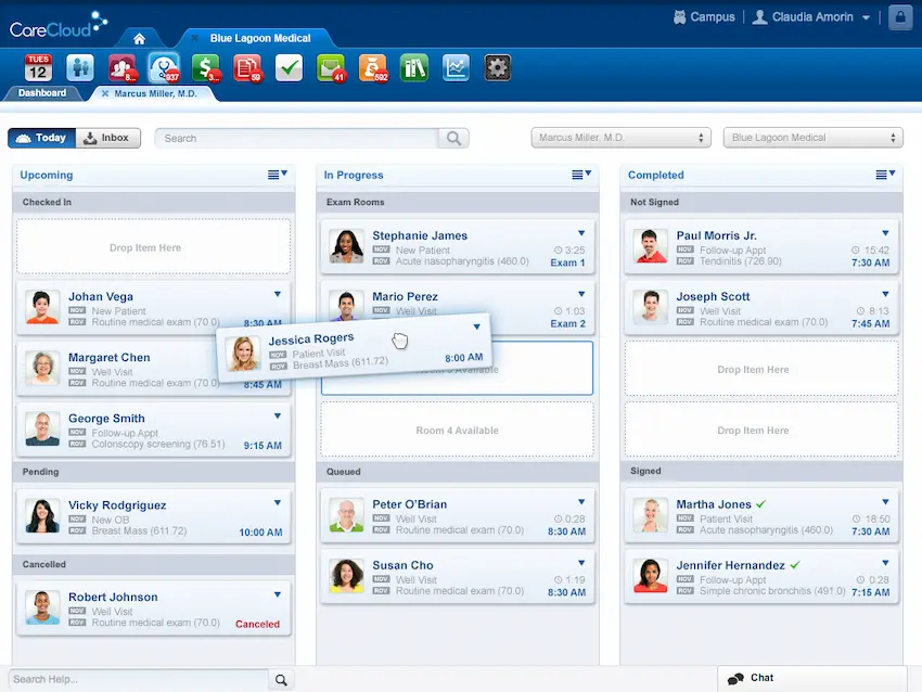 CareCloud-EMR-Software-Patient-Check-in-Dashboard