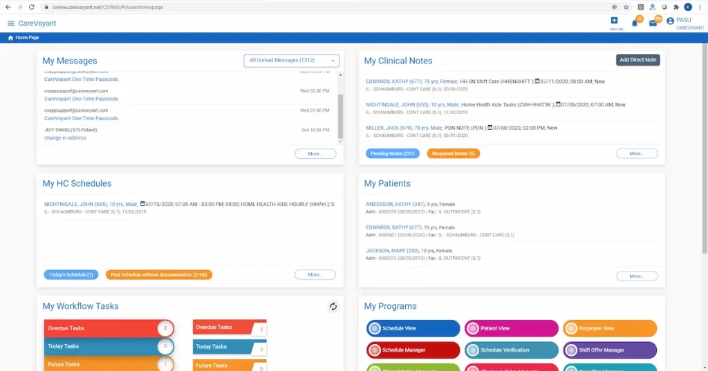 CareVoyant-EMR-Practice-Management-Software-Patient-Home-Page