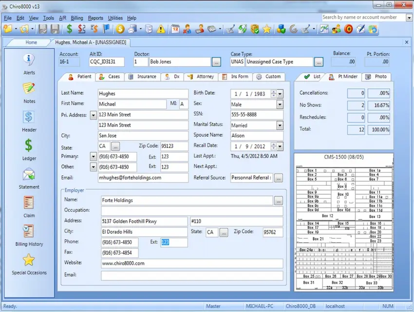 Chiro8000-Patient-Relationship-Practice-Management-Software-Patient-Account