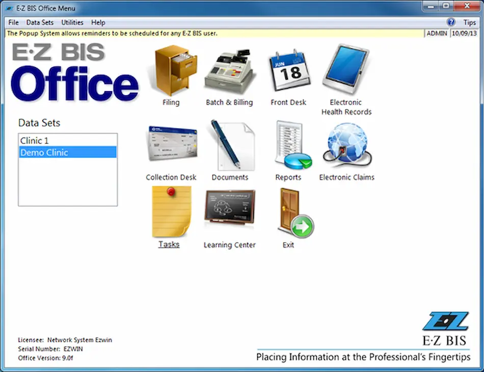 EZBIS-Office-EMR Software-Demo-Page