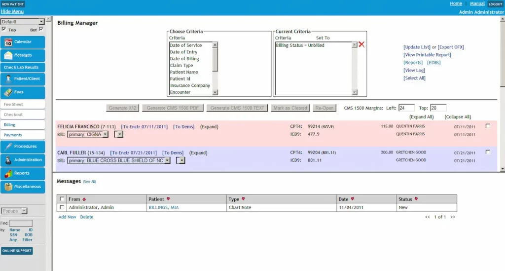 EncounterWorks-EMR-Software-New-Patient-Billing-Manager