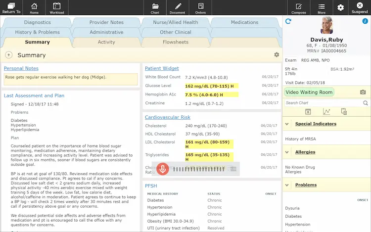 MEDITECH-EMR-Software-Patient-Personal-Notes-Summary