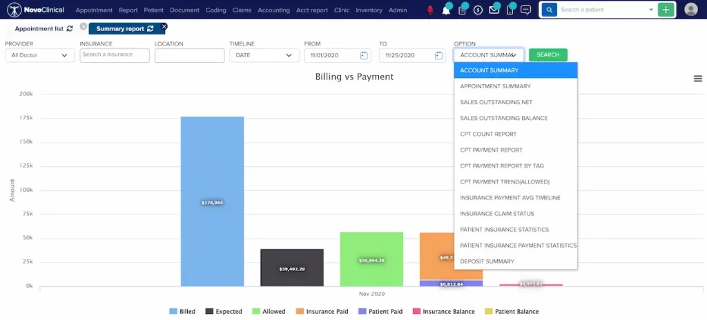 NovoClinical-EMR-Software-Patient-Billing-Payments