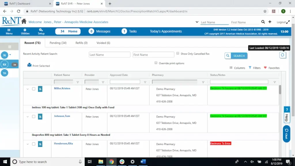 RXNT-EMR-Software-Patient-e-prescription-watch