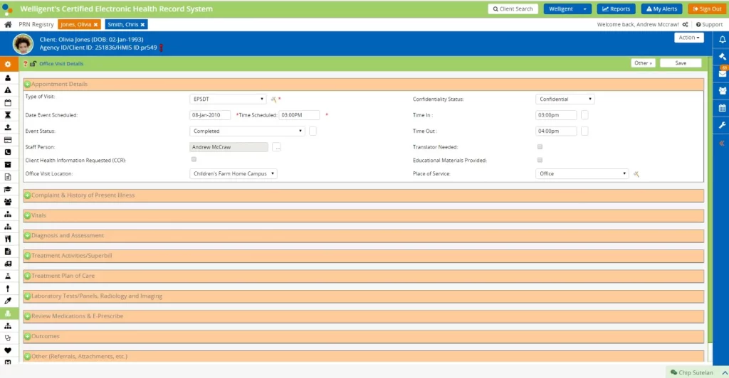 Welligent-Behavioral-EMR-Practice-Management-Software-Patient-Appointment-Details