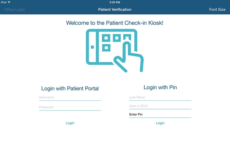 AdvancedMD EMR Software—Patient Check-in Kiosk EMR Software demo screenshot