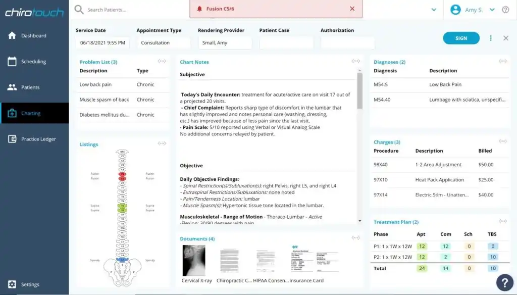 ChiroTouch EMR Software—Chiropractic EMR Software demo screenshot