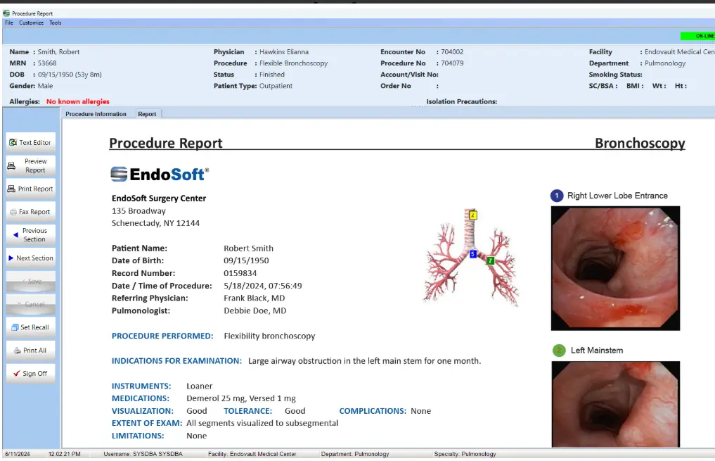 cardiology Electronic Health Records (EHR) Software-Pulmonology EMR Software demo screenshot.