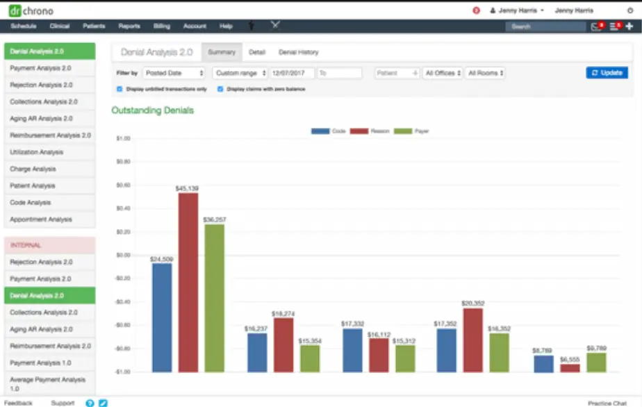 DrChronoEMR Software- Revenue cycle management Software demo screenshot
