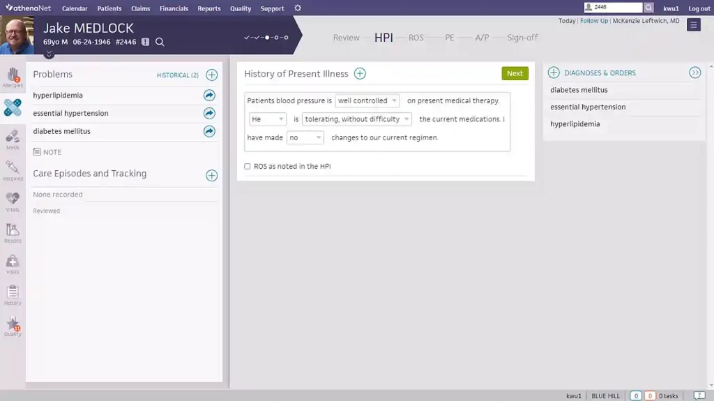 athenahealth EMR Software Demo Screenshot
