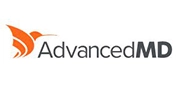AdvancedMD brand logo with orange swoosh motif