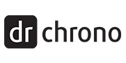DrChrono logo: black rounded-square icon with white 'dr' monogram beside the lowercase 'chrono' text.