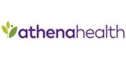 Athenahealth logo with a green leaf icon and purple wordmark.